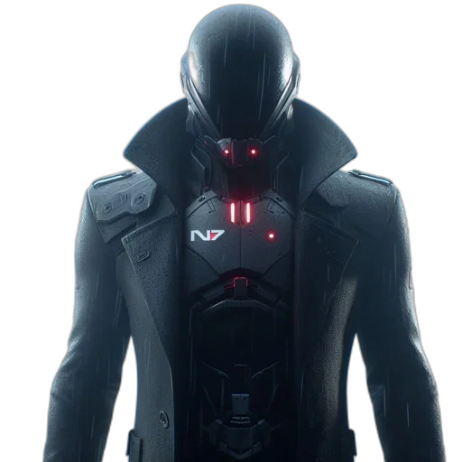 robot, jacket, cyberpunk, concept art transparent PNG cut-out
