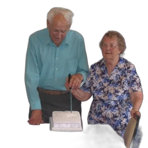 staff, fire, older, couple transparent PNG cut-out