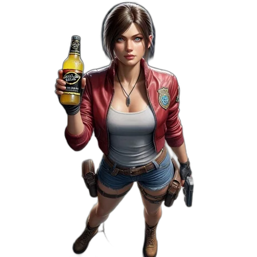 jacket, weapon, bottle, concept art transparent PNG cut-out