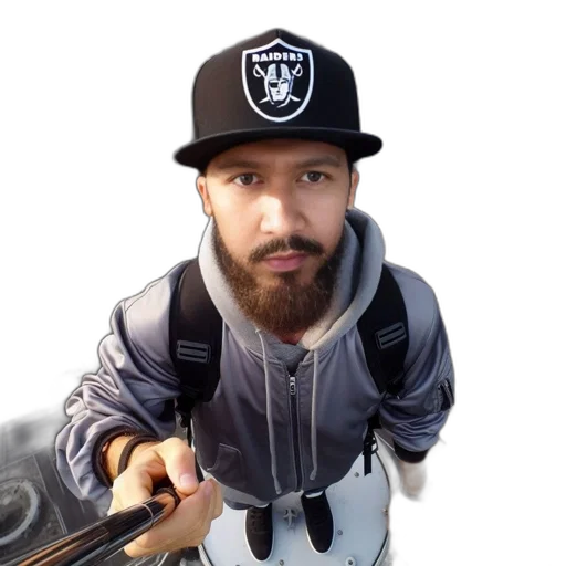 jacket, staff, weapon, hat transparent PNG cut-out