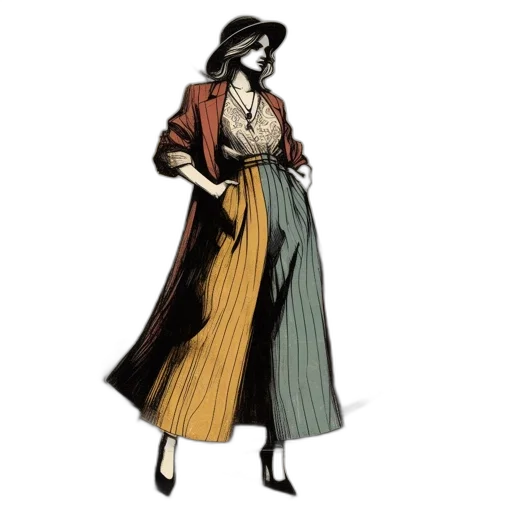 dress, jacket, staff, jewelry transparent PNG cut-out