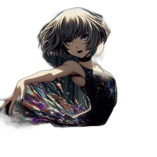 dress, hair, creature, mask transparent PNG cut-out