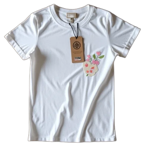 dress, white, t-shirt, floral transparent PNG cut-out