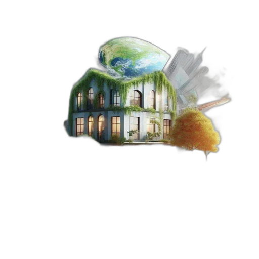 building, concept art, watercolor, photorealistic transparent PNG cut-out