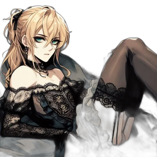 dress, concept art, anime, watercolor transparent PNG cut-out