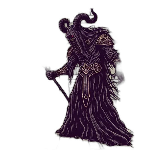 staff, mask, creature, dress transparent PNG cut-out