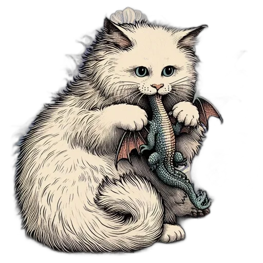 dragon, animal, creature, staff transparent PNG cut-out