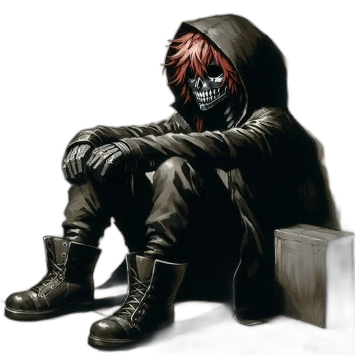 mask, jacket, face, concept art transparent PNG cut-out
