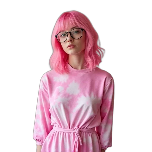 dress, jacket, face, staff transparent PNG cut-out