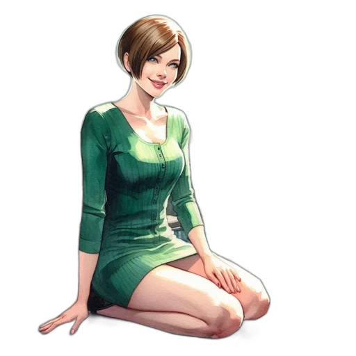 dress, staff, jewelry, face transparent PNG cut-out