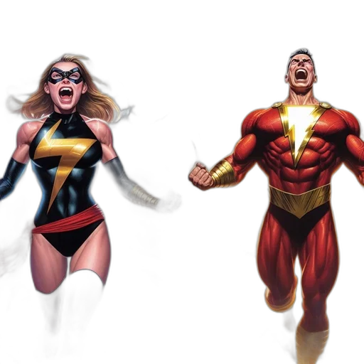 comic book art, concept art, 3d render, two transparent PNG cut-out