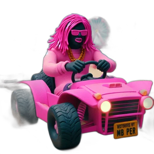 car, mask, concept art, vaporwave transparent PNG cut-out