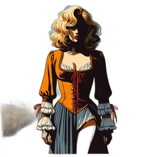 dress, staff, comic book art, concept art transparent PNG cut-out