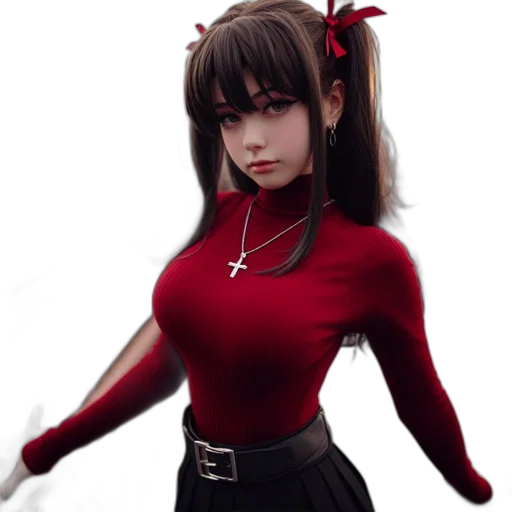 dress, robot, staff, creature transparent PNG cut-out