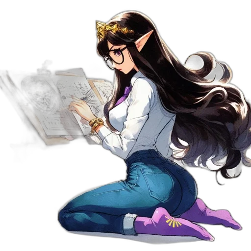 crown, staff, comic book art, concept art transparent PNG cut-out