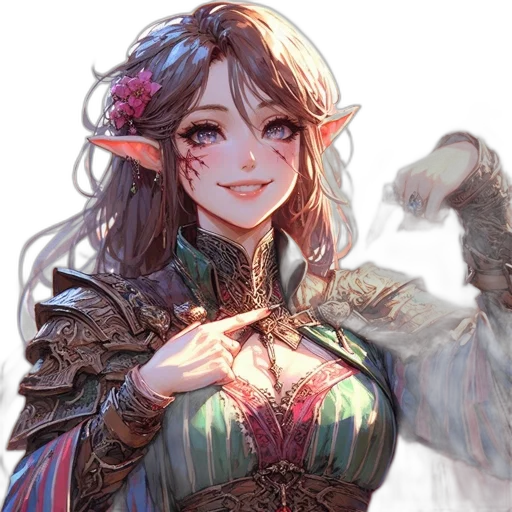 dragon, dress, staff, crown transparent PNG cut-out