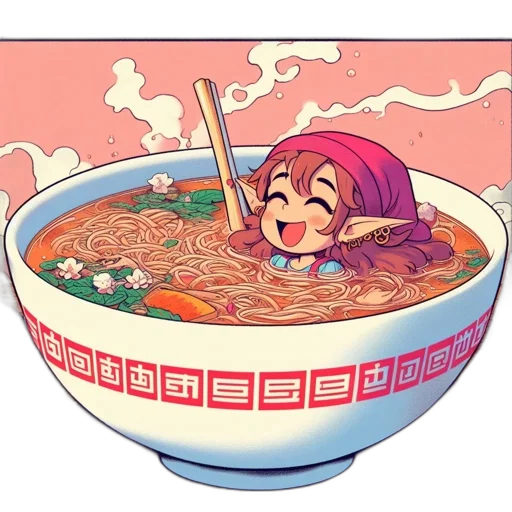 food, vaporwave, anime, pixel art transparent PNG cut-out