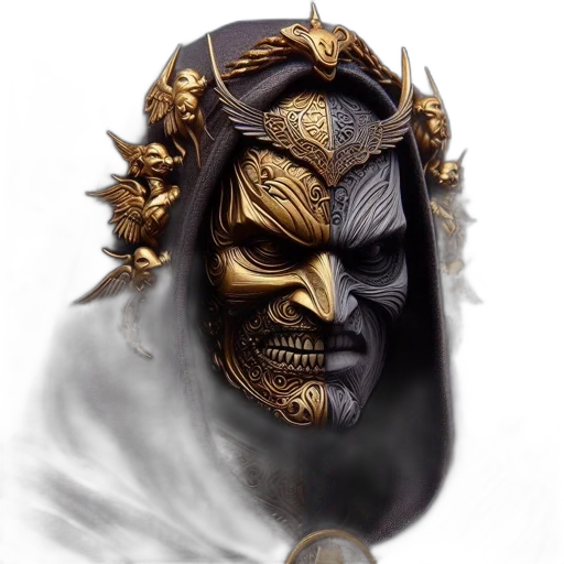 mask, face, crown, staff transparent PNG cut-out