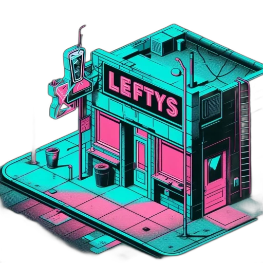 building, weapon, vaporwave, cyberpunk transparent PNG cut-out