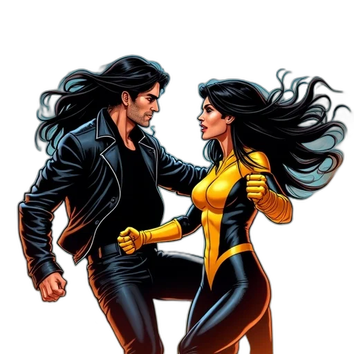 comic book art, concept art, golden, first transparent PNG cut-out