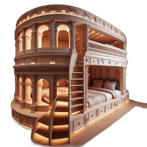 furniture, building, crown, 3d render transparent PNG cut-out