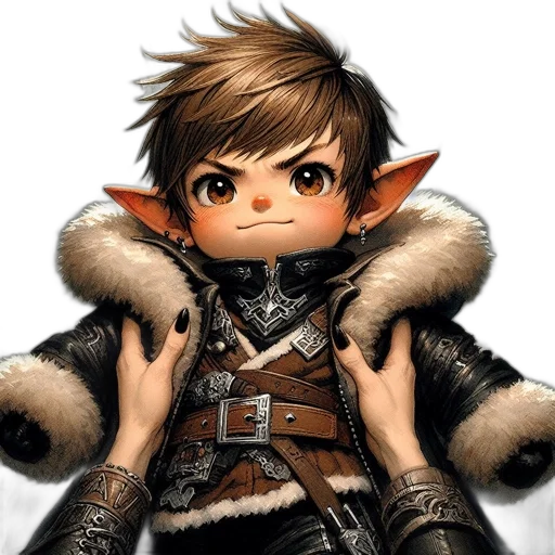 jacket, dragon, staff, face transparent PNG cut-out