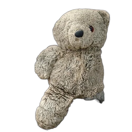 3d render, worn-out, teddy, bear transparent PNG cut-out
