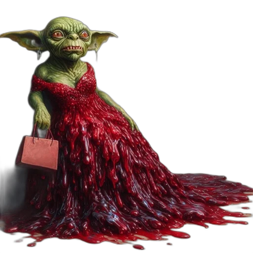 dress, creature, 3d render, concept art transparent PNG cut-out