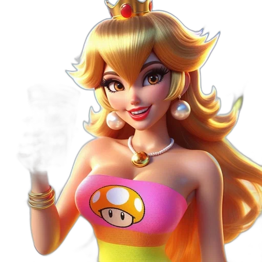 dress, crown, 3d render, concept art transparent PNG cut-out