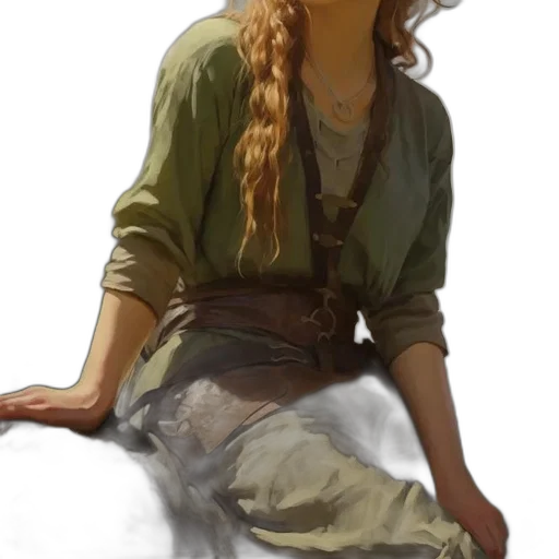 face, dress, dragon, staff transparent PNG cut-out