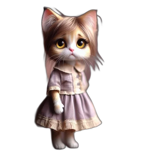 dress, staff, animal, 3d render transparent PNG cut-out