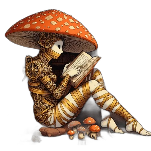 hat, robot, umbrella, creature transparent PNG cut-out