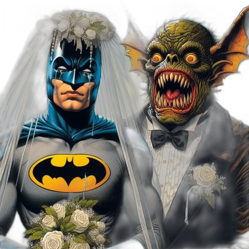 comic book art, concept art, two, characters transparent PNG cut-out