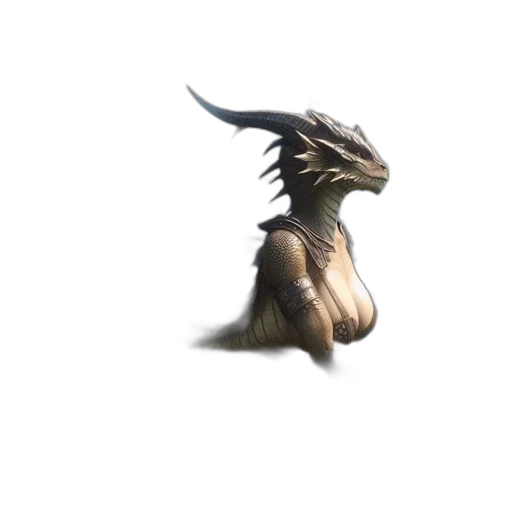 dragon, creature, animal, staff transparent PNG cut-out