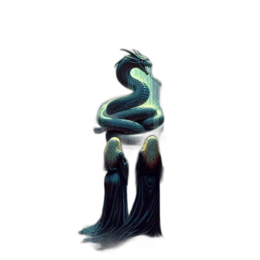 dragon, creature, staff, animal transparent PNG cut-out