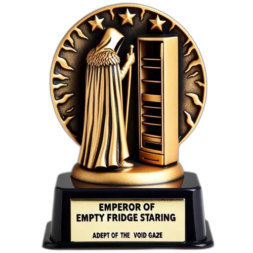 staff, humorous, trophy, features transparent PNG cut-out