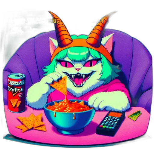 dragon, food, creature, vaporwave transparent PNG cut-out