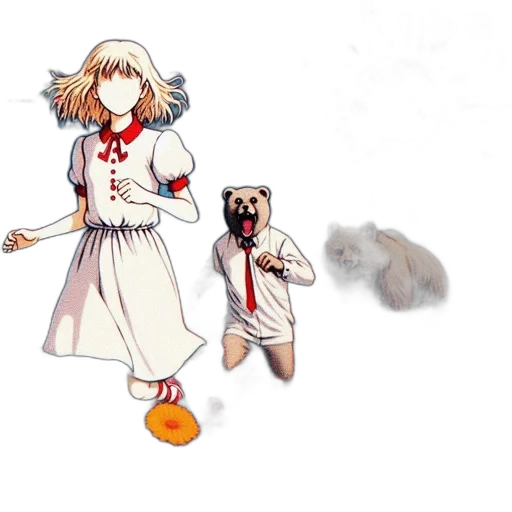 creature, dress, staff, animal transparent PNG cut-out