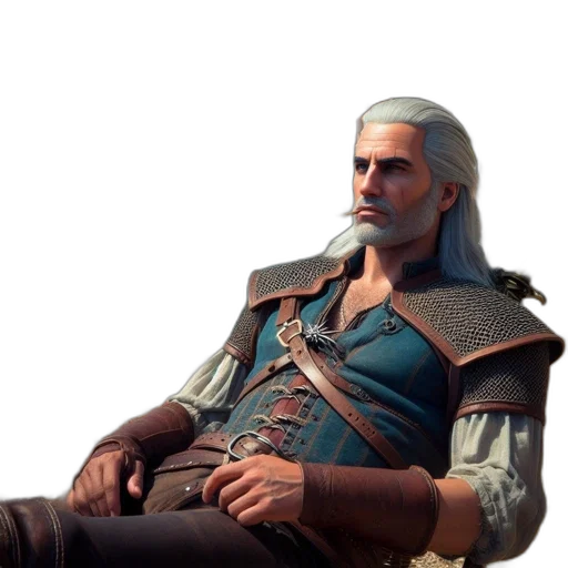 sword, jacket, face, staff transparent PNG cut-out