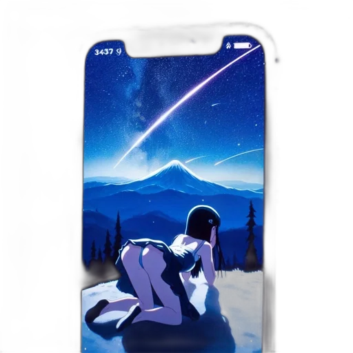 vaporwave, fantasy art, concept art, anime transparent PNG cut-out