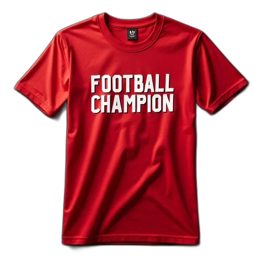 shirt, words, football, champion transparent PNG cut-out