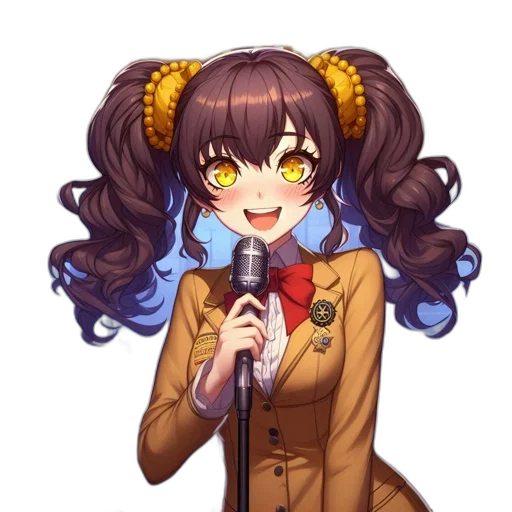 staff, jacket, face, flower transparent PNG cut-out