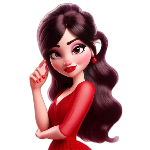 dress, hair, face, cartoon transparent PNG cut-out