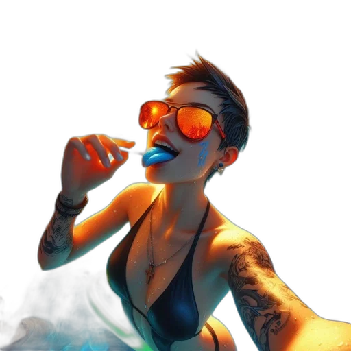 concept art, comic book art, cyberpunk, fantasy art transparent PNG cut-out