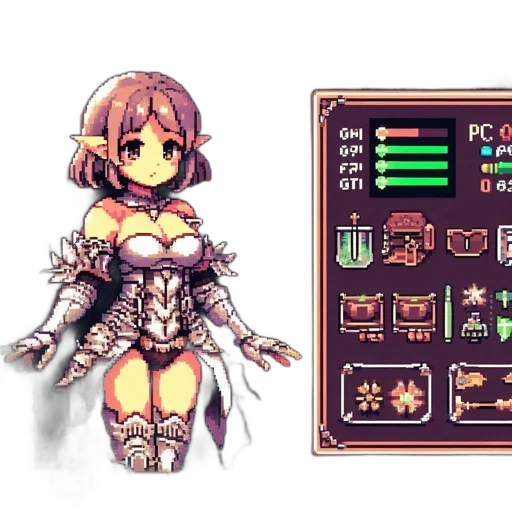 weapon, staff, pixel art, fantasy art transparent PNG cut-out