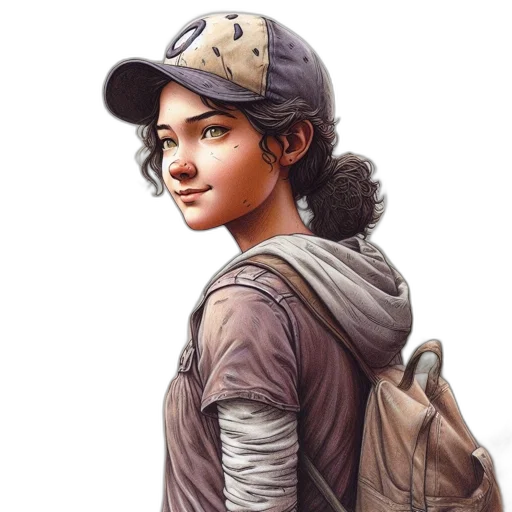jacket, face, hat, staff transparent PNG cut-out