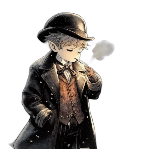 staff, hat, jacket, umbrella transparent PNG cut-out