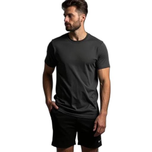 3d render, man, wearing, charcoal transparent PNG cut-out