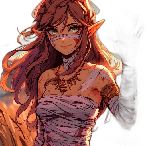 dress, dragon, crown, staff transparent PNG cut-out