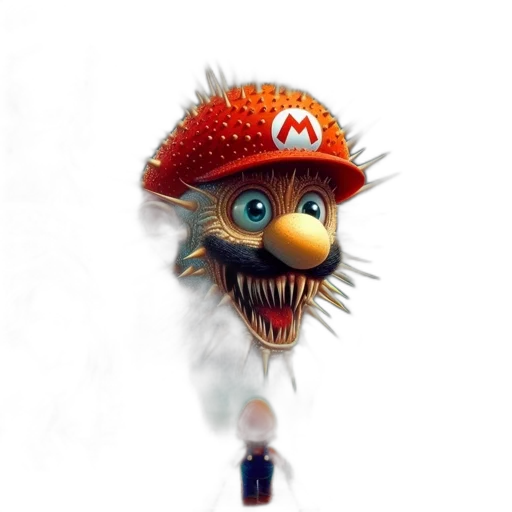 creature, hat, mask, staff transparent PNG cut-out
